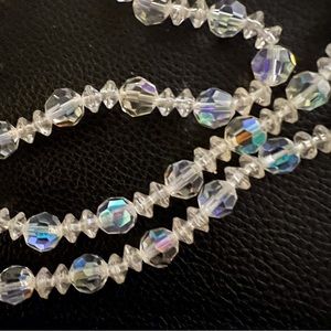 Lisner necklace aurora borealis sparking 3 strand necklace vintage costume